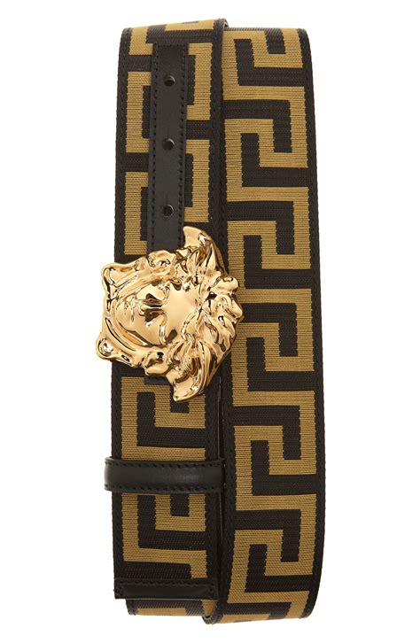 Versace First Line La Medusa La Greca Web Belt 